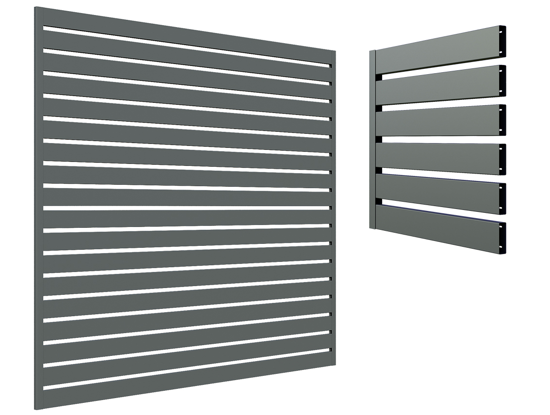 Horizontal Slat Fence Basalt Grey - 1780x1830 mm (6'x6')